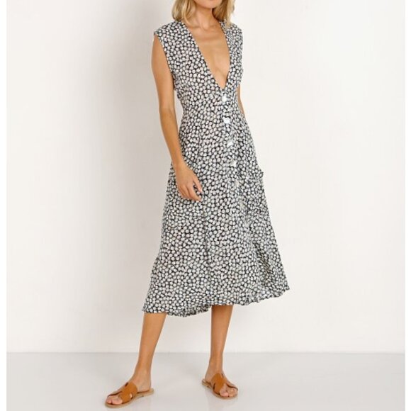 Faithfull the Brand Blohm midi dress - Azalea print US Size 2 - Picture 5 of 11